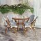 Flash Furniture Lourdes French Bistro 31.5in. Table, White and Navy PE Rattan, Glass Top w/4 Stack Chairs - Natural SDA-AD641012-80-4001-F-WHNVY-NAT-GG - alternate 7
